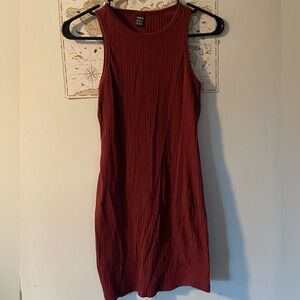 Burgundy Knee length Dress